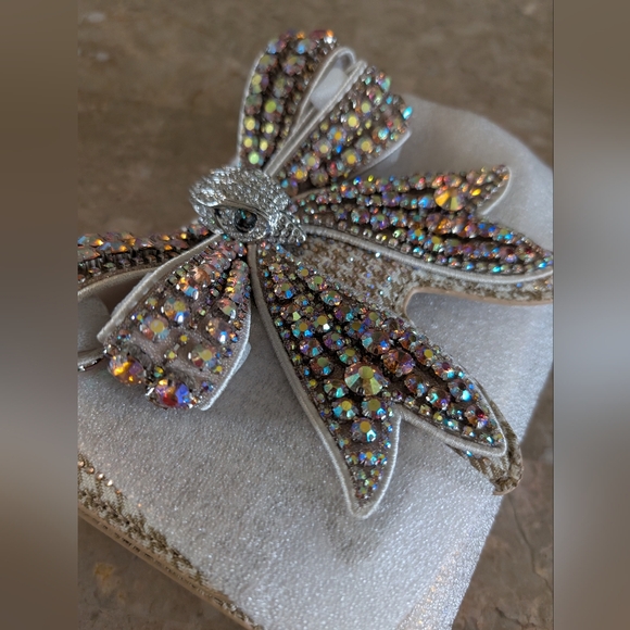 Kurt Geiger London Shoredicht Bow Wallet Beige Comb Shoulder Rightstone Bag New - Picture 6 of 14